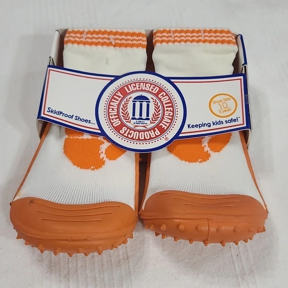 Skidders TODDLERS Skid-proof‎ Sock Shoes CLEMSON University Sz 10 NEW